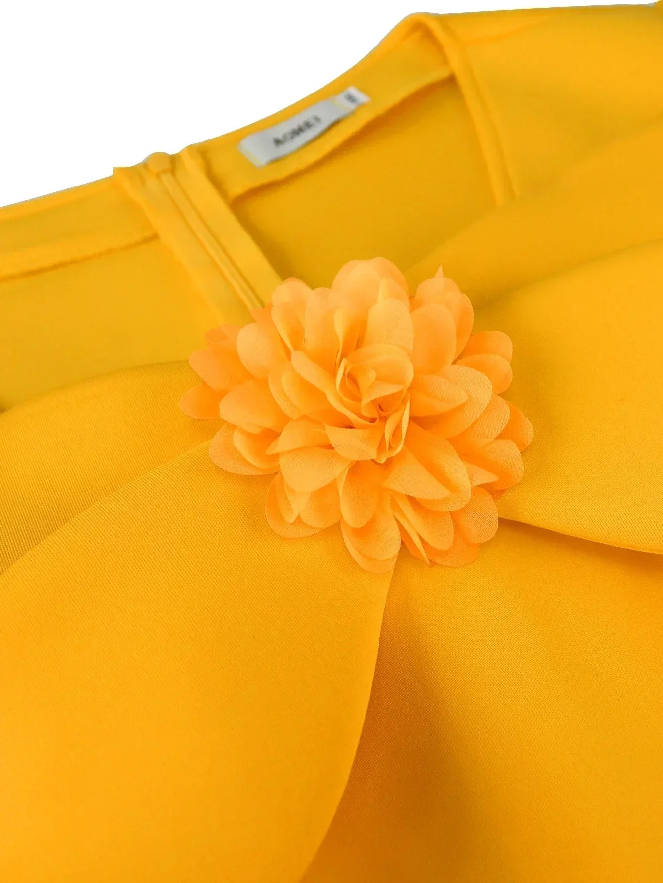 Chic O Neck Tulle Sleeves 3D Flower Wedding Guest A Line Dress Party Occasion  Elegant Stylish Perfect Special Celebration Event